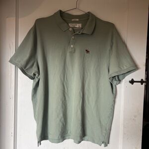 VTG Abercrombie & Fitch Moose Muscle Polo Short | Lt Green Mens XL Y2K